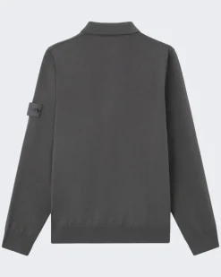 Heren Logo patch Poloshirt Grijs