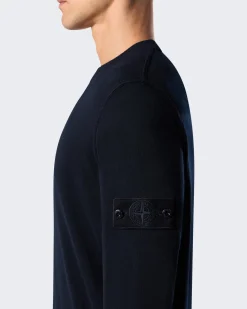 Heren Logo Patch Sweater Wool Blauw