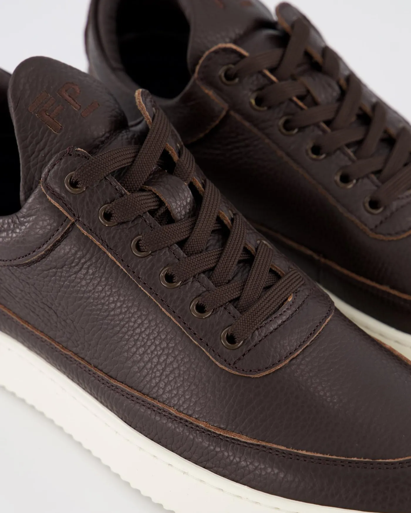 Heren Low Top Grain Sneaker Bruin