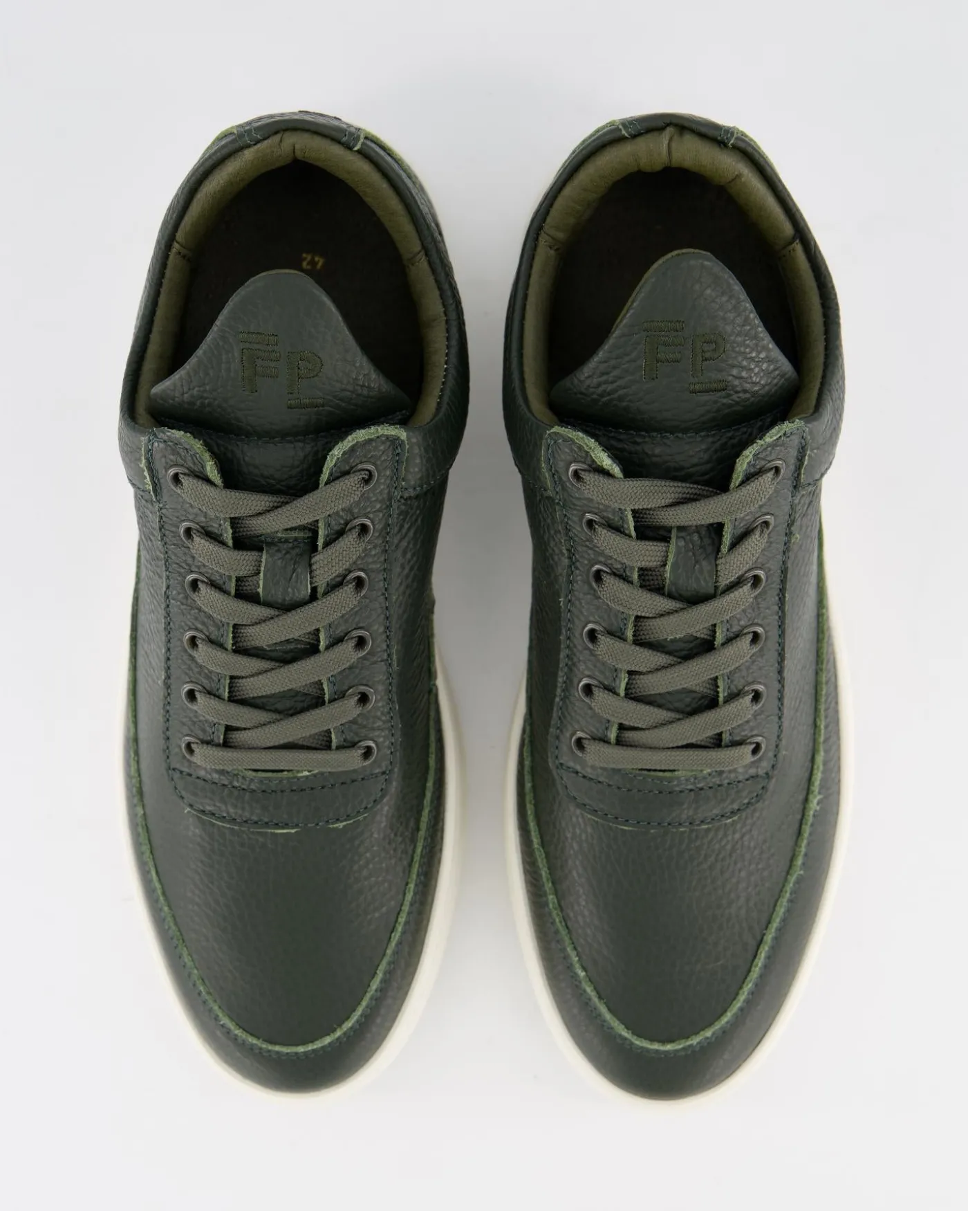 Heren Low Top Grain Sneaker Groen
