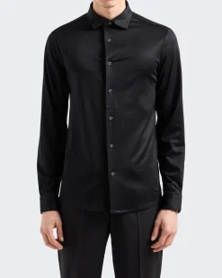 Heren Lyocell Jersey Shirt Zwart