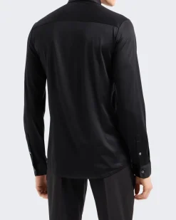 Heren Lyocell Jersey Shirt Zwart