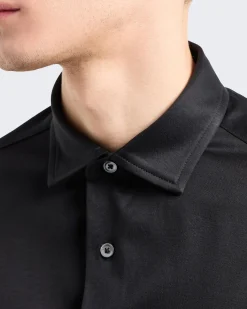 Heren Lyocell Jersey Shirt Zwart