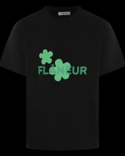 Heren Organic Flower T-Shirt Zwart