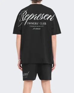 Heren Owners Script T-Shirt Blauw