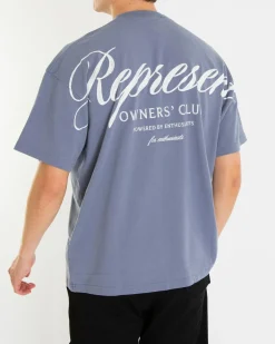 Heren Owners Script T-Shirt Blauw