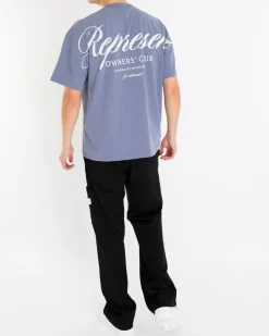 Heren Owners Script T-Shirt Blauw