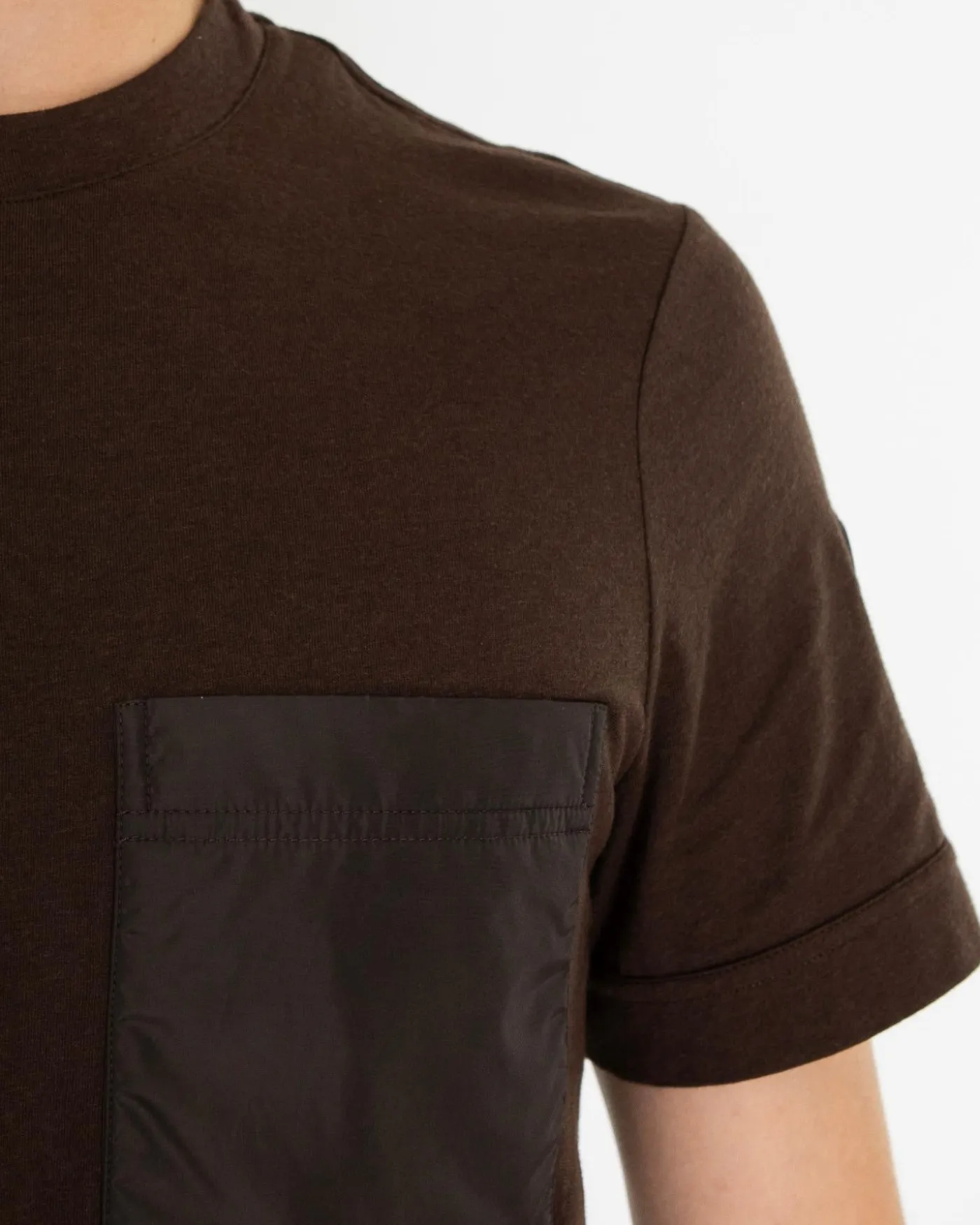 Heren Pocket T-Shirt Bruin