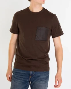 Heren Pocket T-Shirt Bruin
