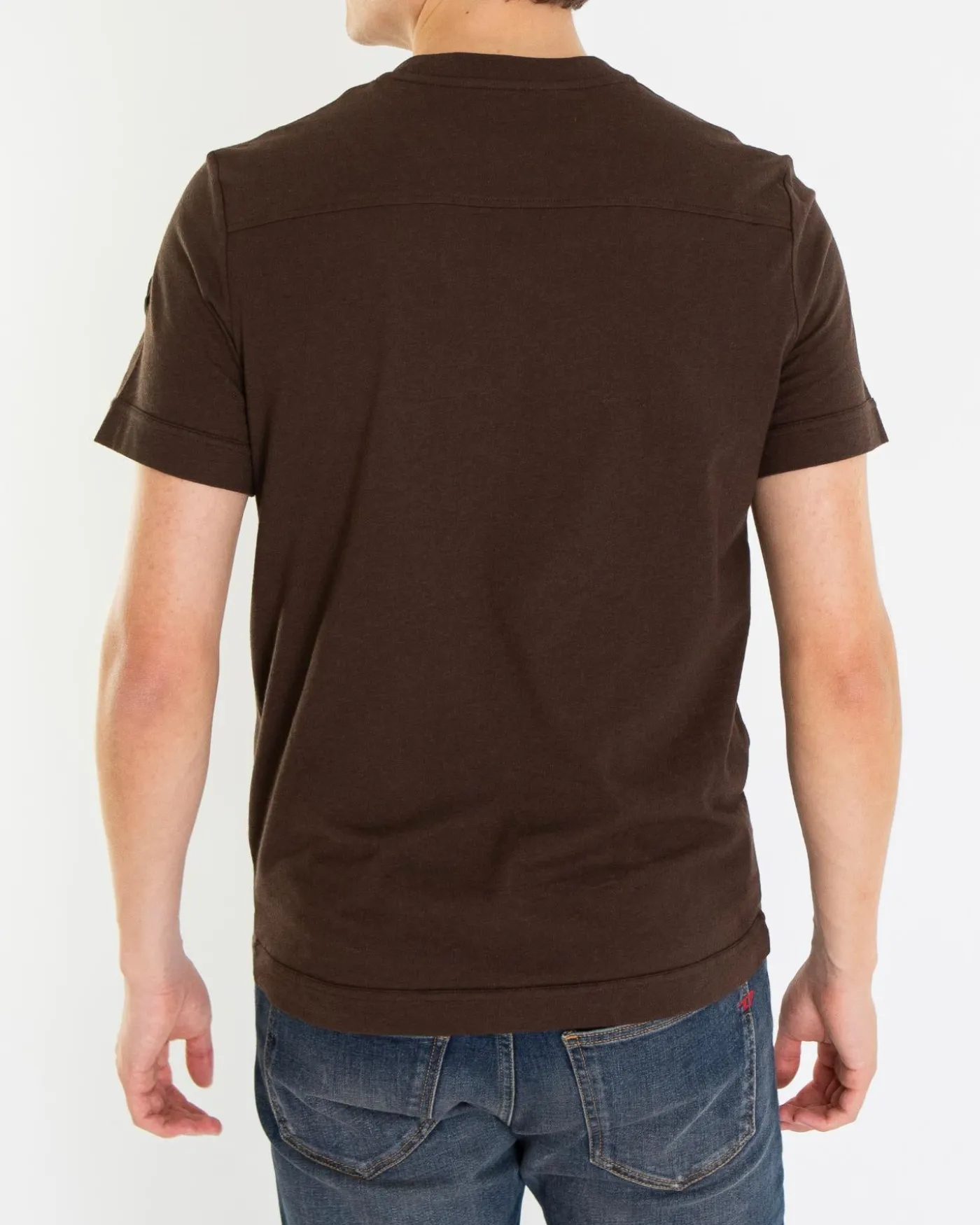 Heren Pocket T-Shirt Bruin