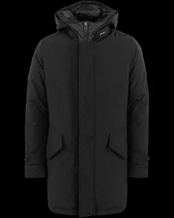 Heren Polar Hoge Kraag Parka Zwart