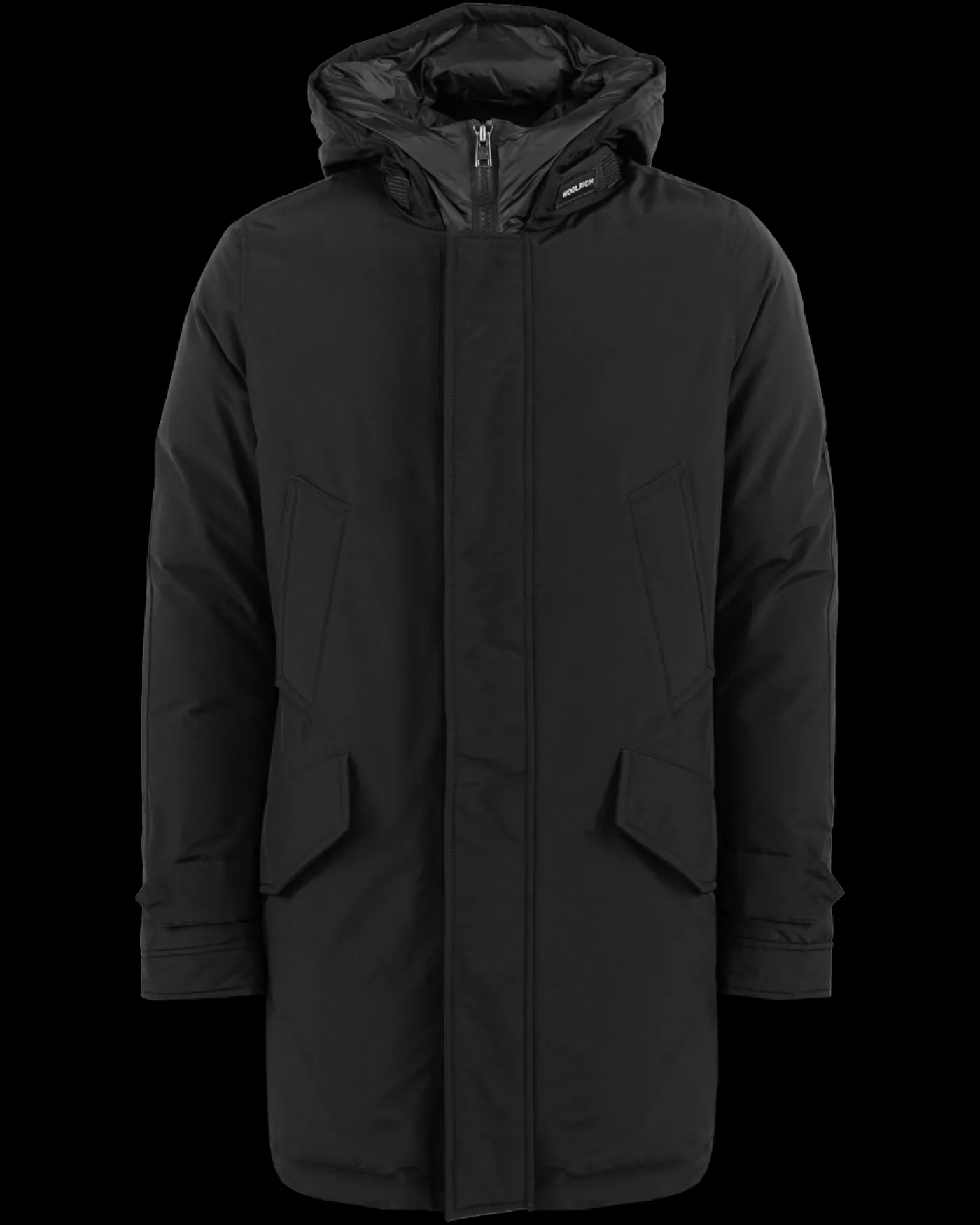 Heren Polar Hoge Kraag Parka Zwart