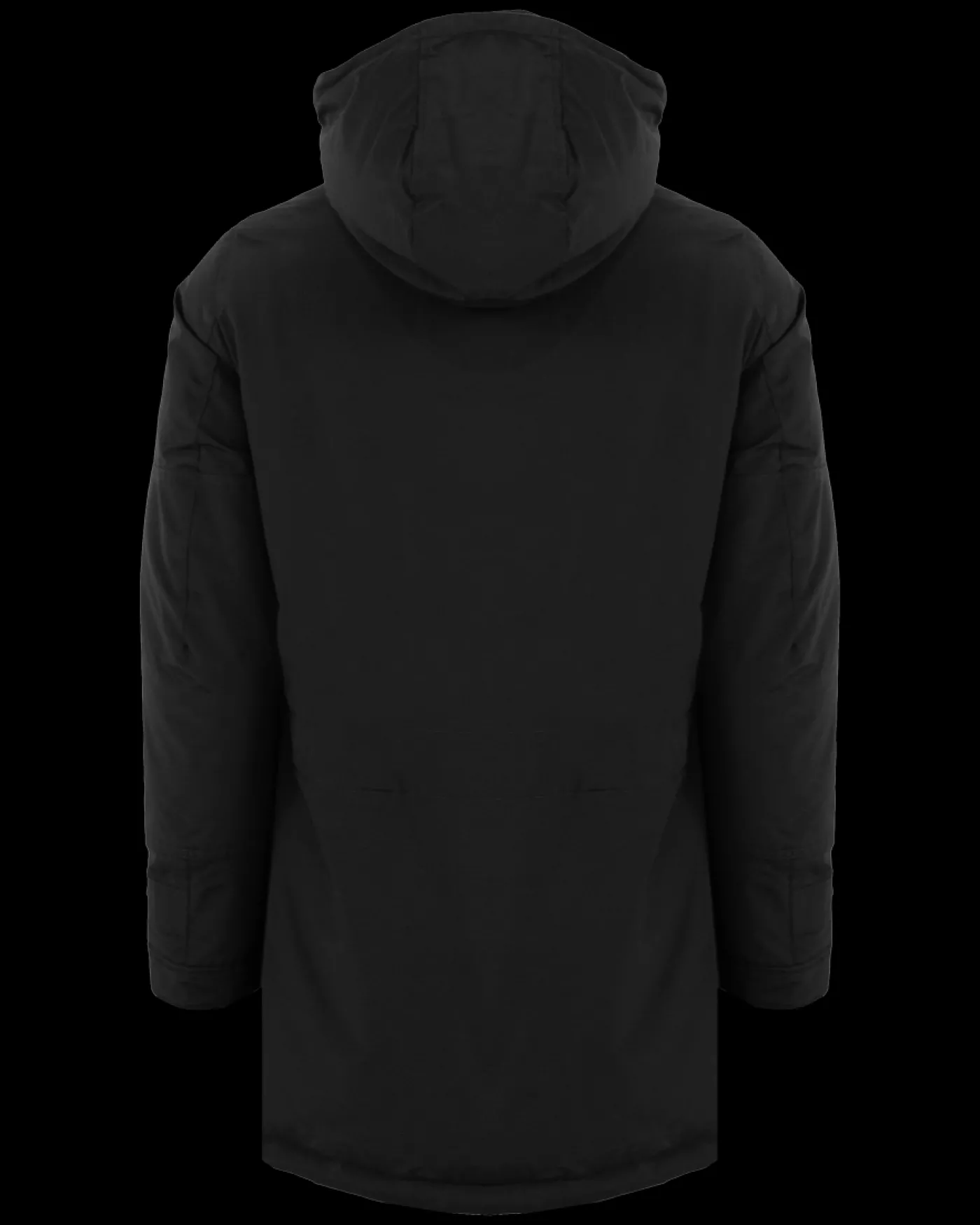 Heren Polar Hoge Kraag Parka Zwart