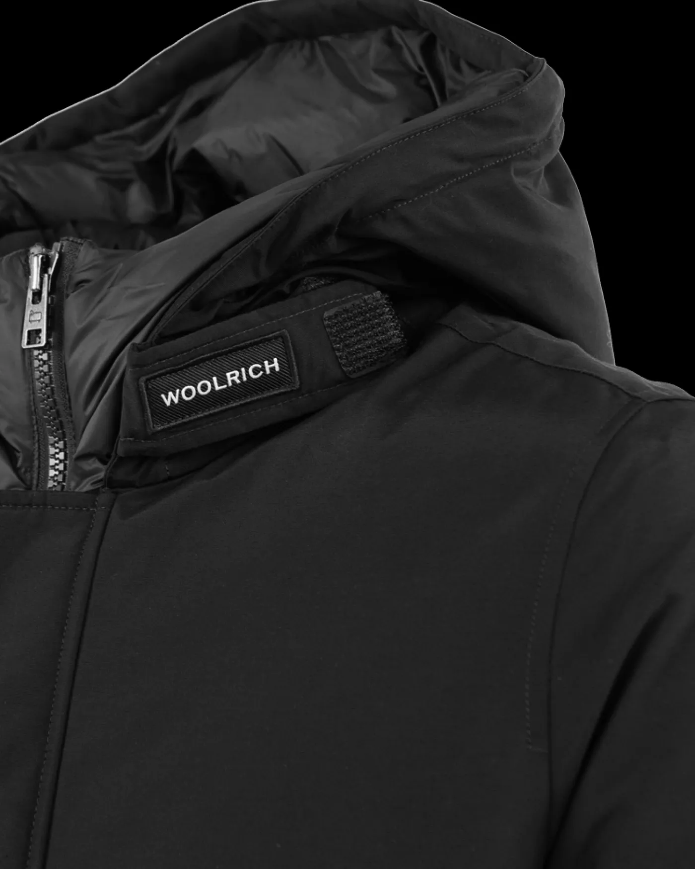 Heren Polar Hoge Kraag Parka Zwart