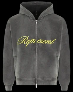 Heren Script Logo Zip Hoodie