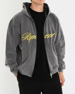 Heren Script Logo Zip Hoodie