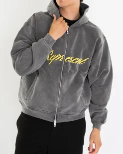 Heren Script Logo Zip Hoodie