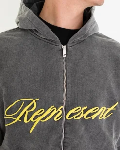 Heren Script Logo Zip Hoodie
