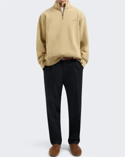 Heren Signature Zip Sweater Beige