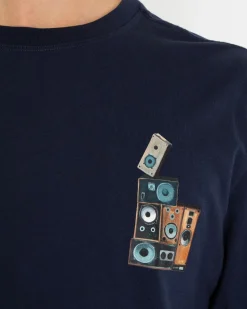 Heren Speaker Wall T-Shirt Blauw