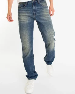 Heren Straight Jeans Blauw