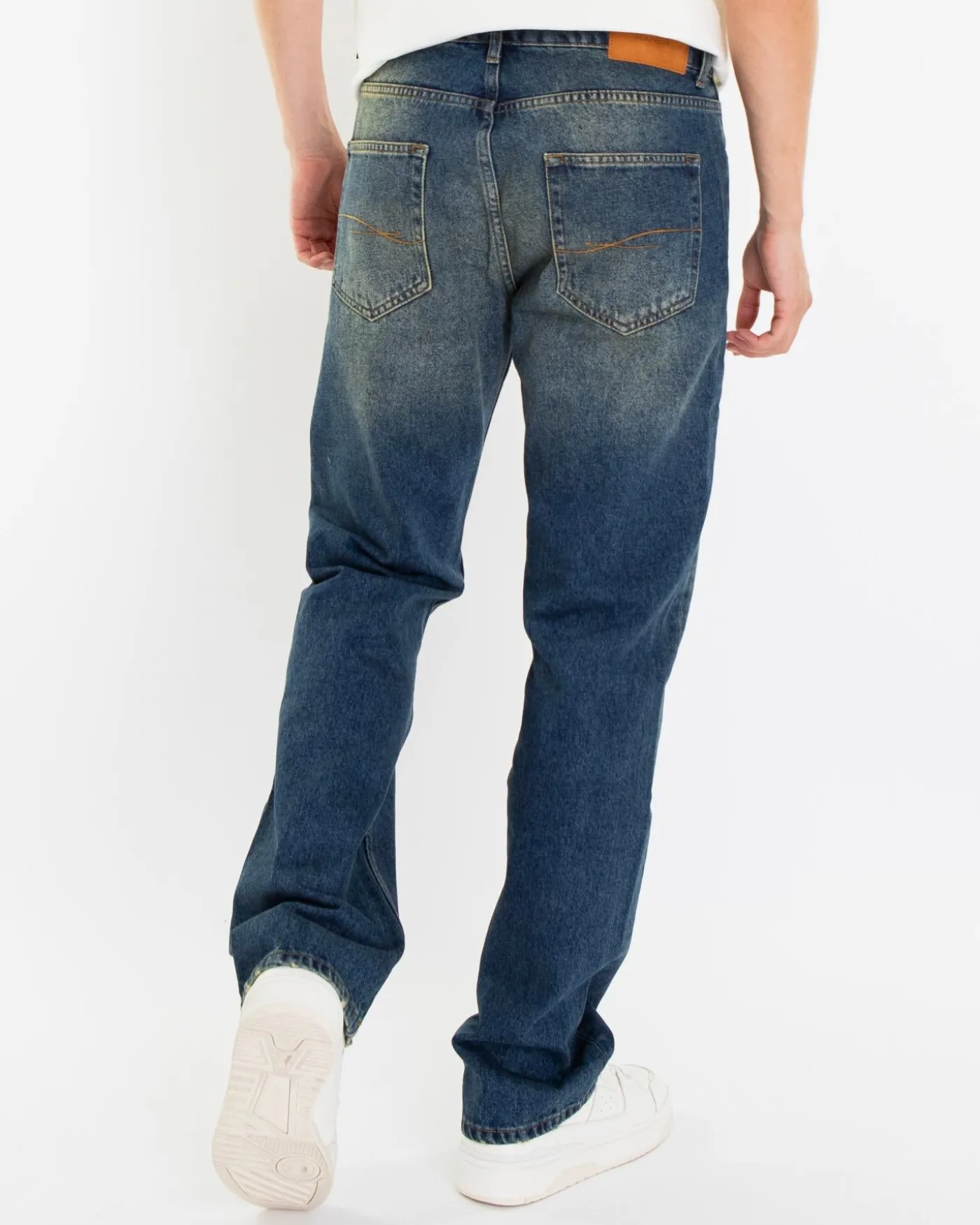 Heren Straight Jeans Blauw