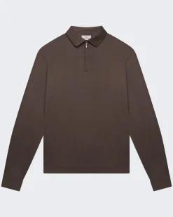 Heren Supima Polo Zip Collar L/S