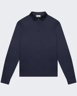 Heren Supima Polo Zip Collar L/S