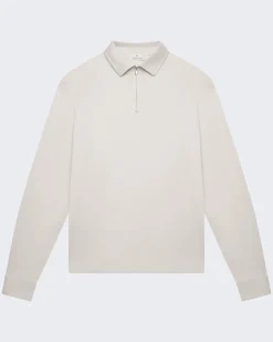 Heren Supima Polo Zip Collar L/S