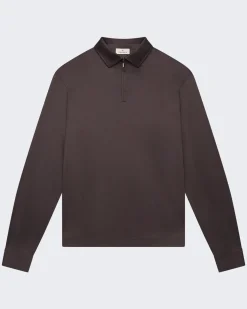 Heren Supima Polo Zip Collar L/S