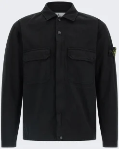 Heren Two way Zip Overshirt Zwart