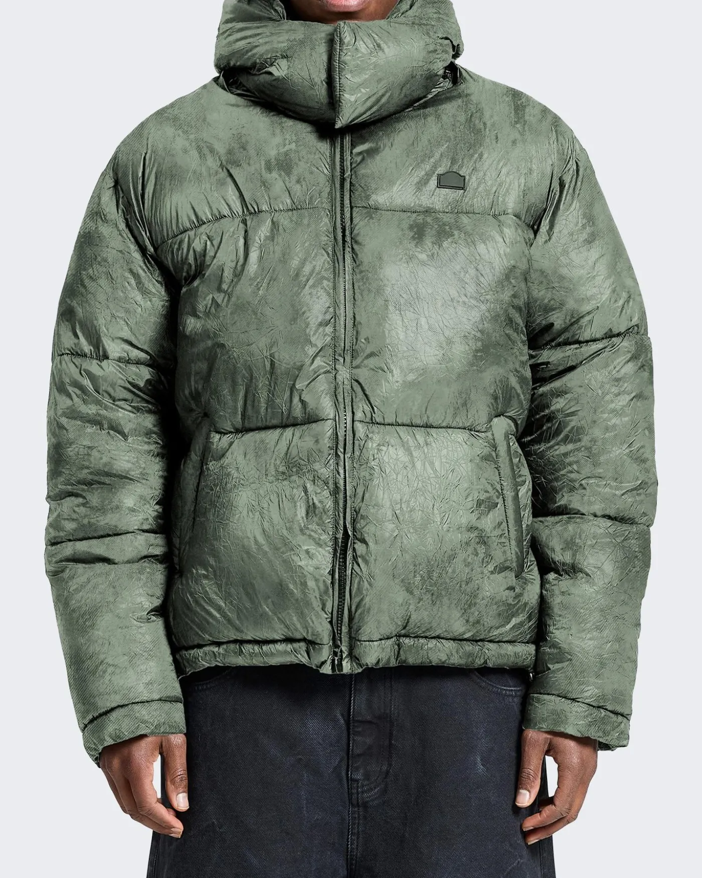 Heren Wrinkled Puffer Jacket