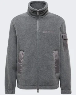 Heren Zip Up Cardigan Grijs