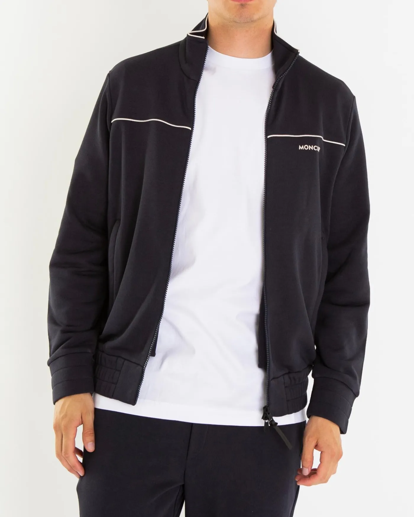 Heren Zip Up Cardigan Zwart