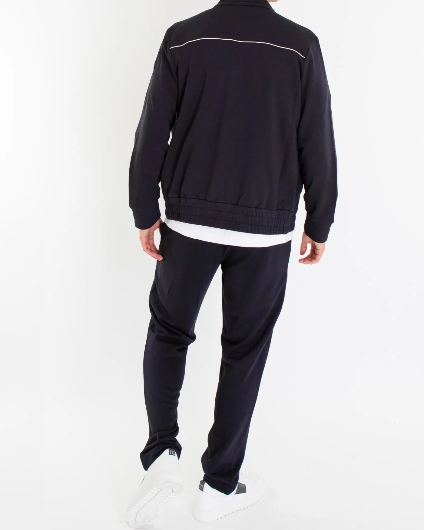 Heren Zip Up Cardigan Zwart