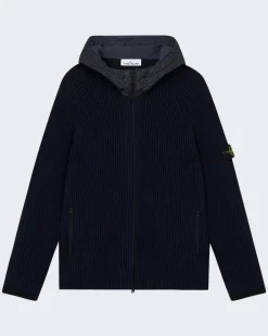 Heren Zip-up Hooded Sweater Blauw