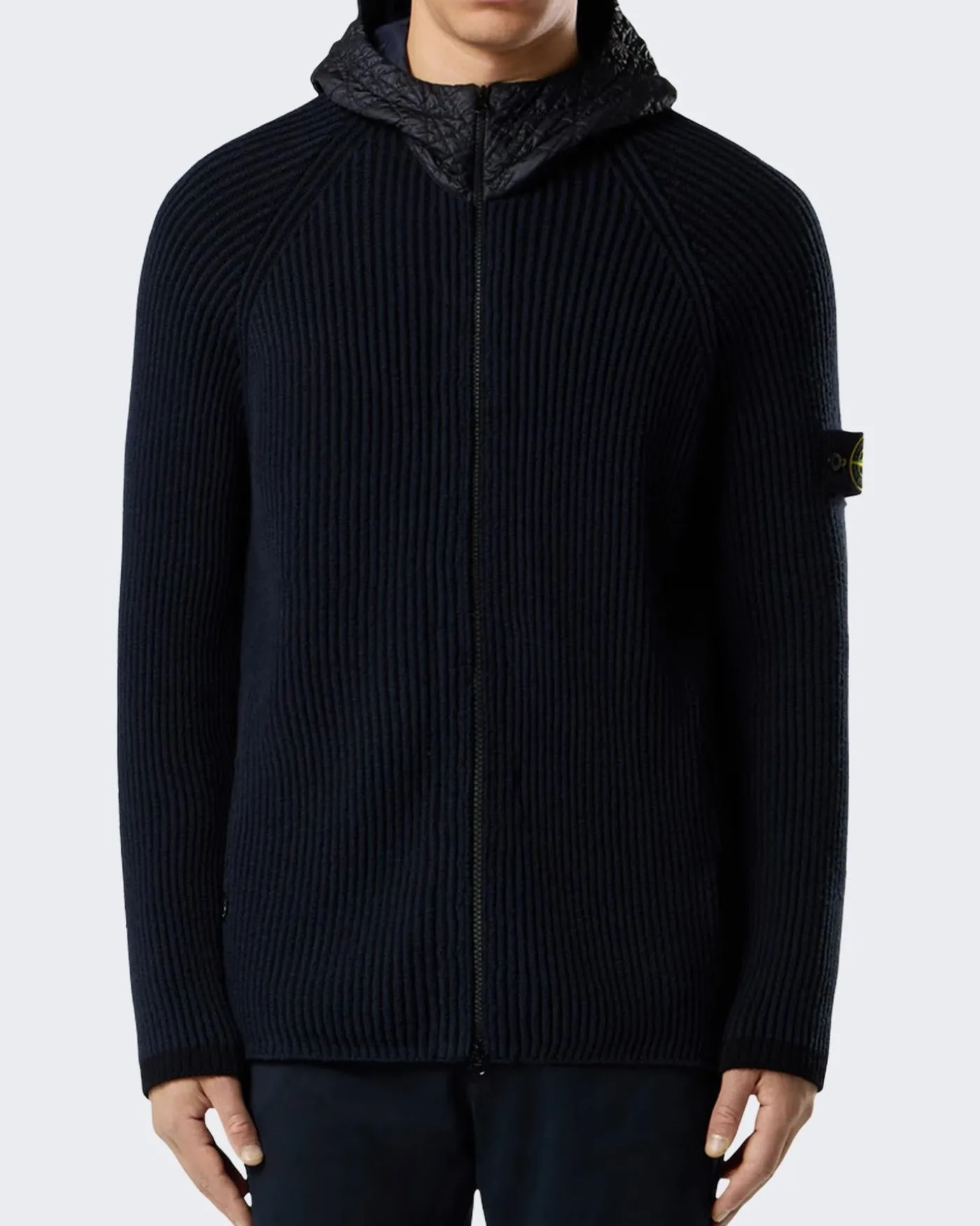 Heren Zip-up Hooded Sweater Blauw