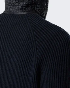 Heren Zip-up Hooded Sweater Blauw